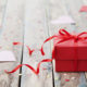 red box with ribbon for Valentine's Day