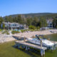 okanagan waterfront property with deck and boat